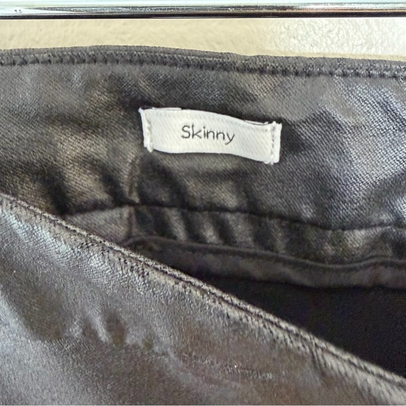Nine West Faux Leather Black Pants with Side Zippers at Hem. - Picture 7 of 14